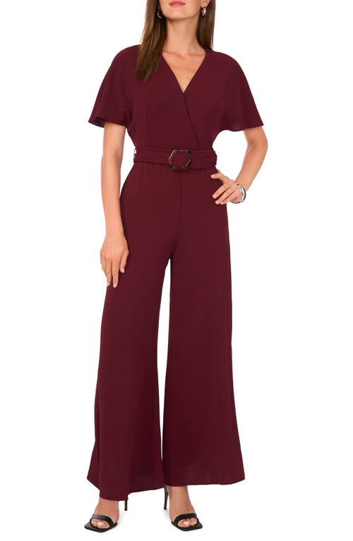 VINCE CAMUTO VINCE CAMUTO OPEN BACK WIDE LEG BELTED JUMPSUIT 