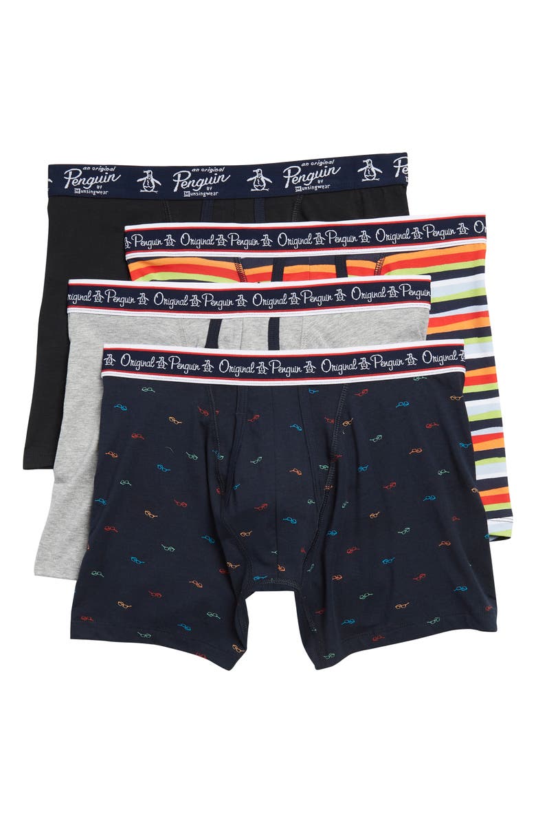 Original Penguin Cotton Stretch Boxer Briefs - Pack of 4, Main, color, 