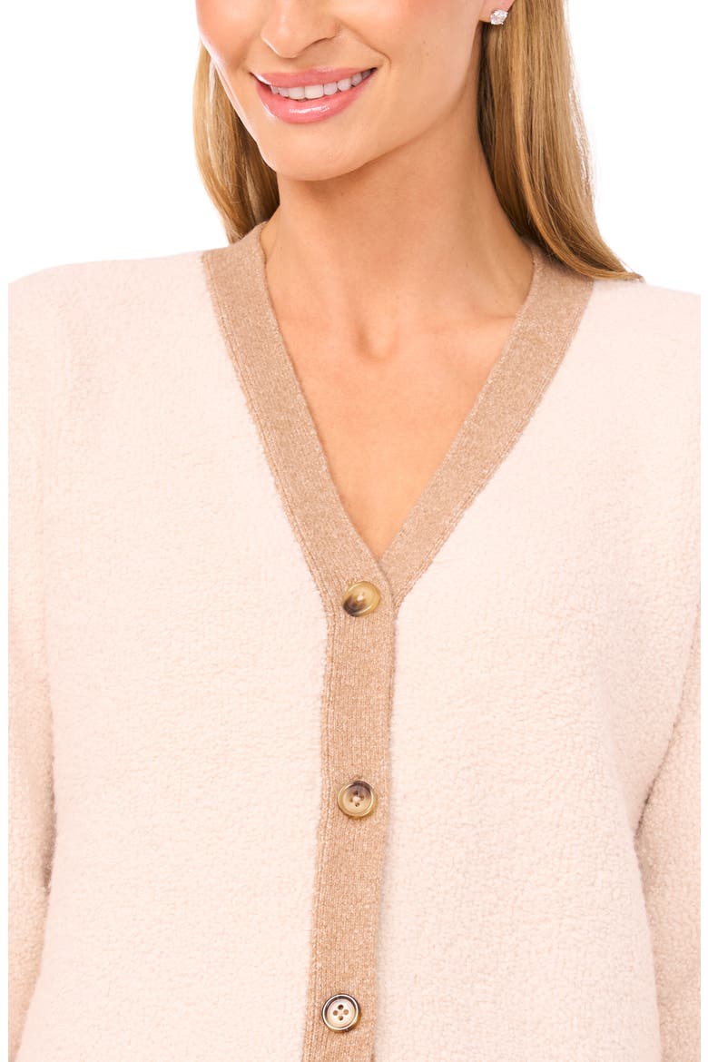 Colorblock Loop Stitch Cardigan, Alternate, color, CLOUD CREAM