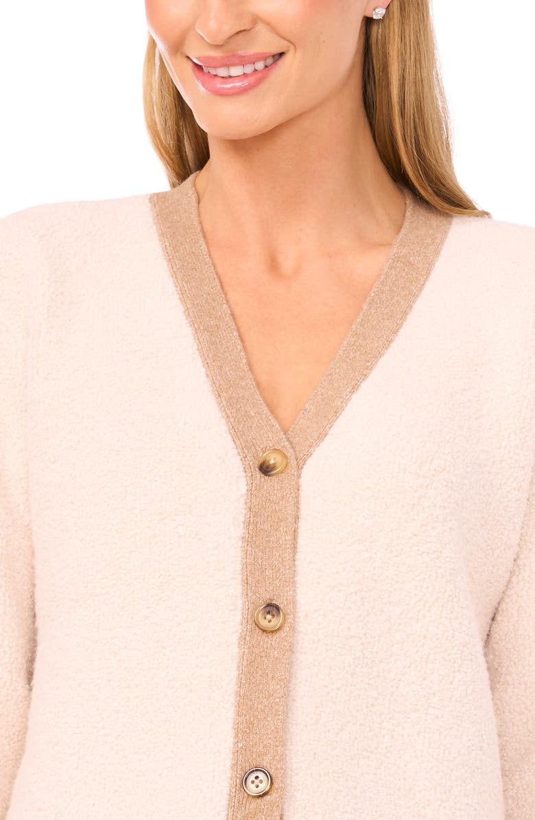 Halogen<sup>®</sup> Colorblock Loop Stitch Cardigan, Alternate, color, Cloud Cream