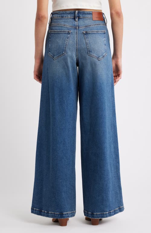Hidden Jeans Twist Seam High Waist Super Wide Leg Jeans In Blue
