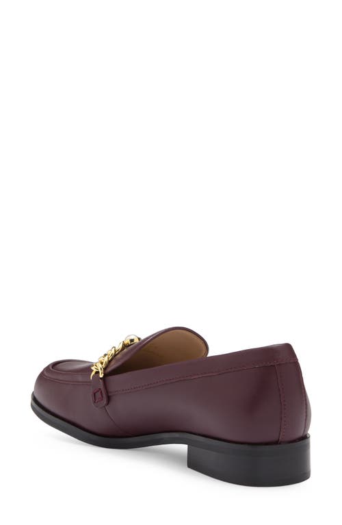 Stuart Weitzman Owen Pearl Chain Loafer In Cabernet