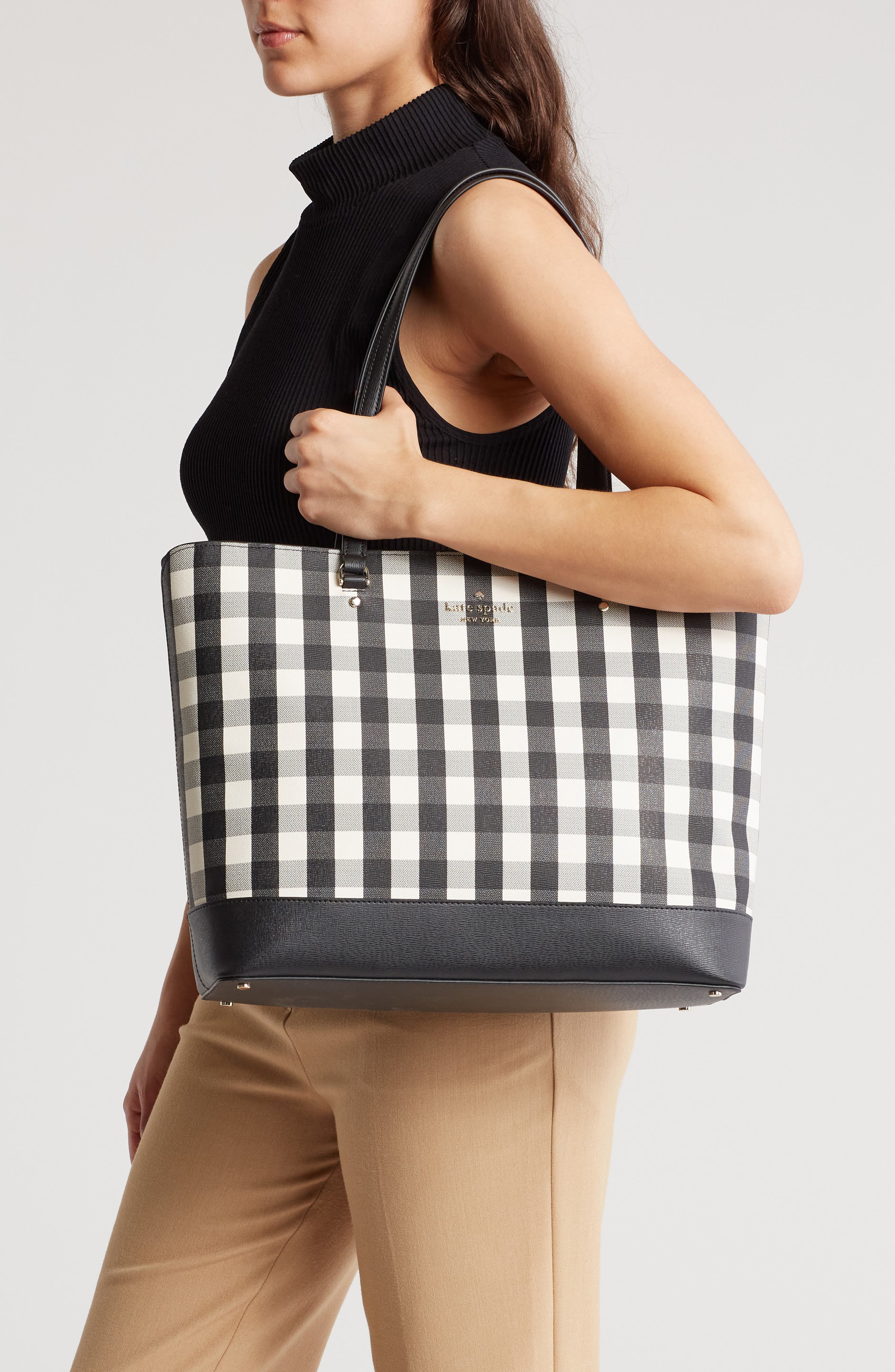 Kate Spade New York gingham perfect tote, Alternate, color, 