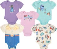 Disney Pixar Girls' 5-Pack Short Sleeve Bodysuits