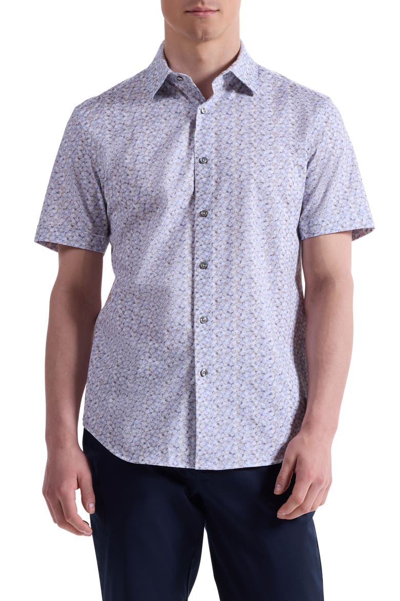 Miles OoohCotton® Short Sleeve Button-Up Shirt, Main, color, AIR BLUE