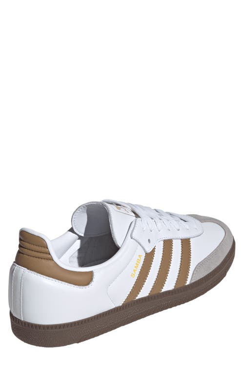 Shop Adidas Originals Adidas Samba Og Sneaker In White/brown/clear Granite