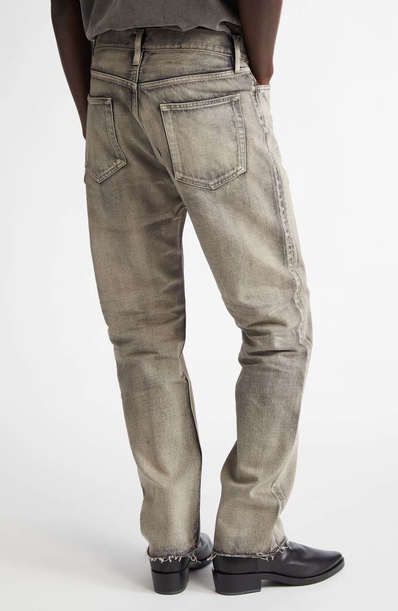 Fear of God Five-Pocket Raw Hem Straight Leg Jeans, Alternate, color, Washed Grey