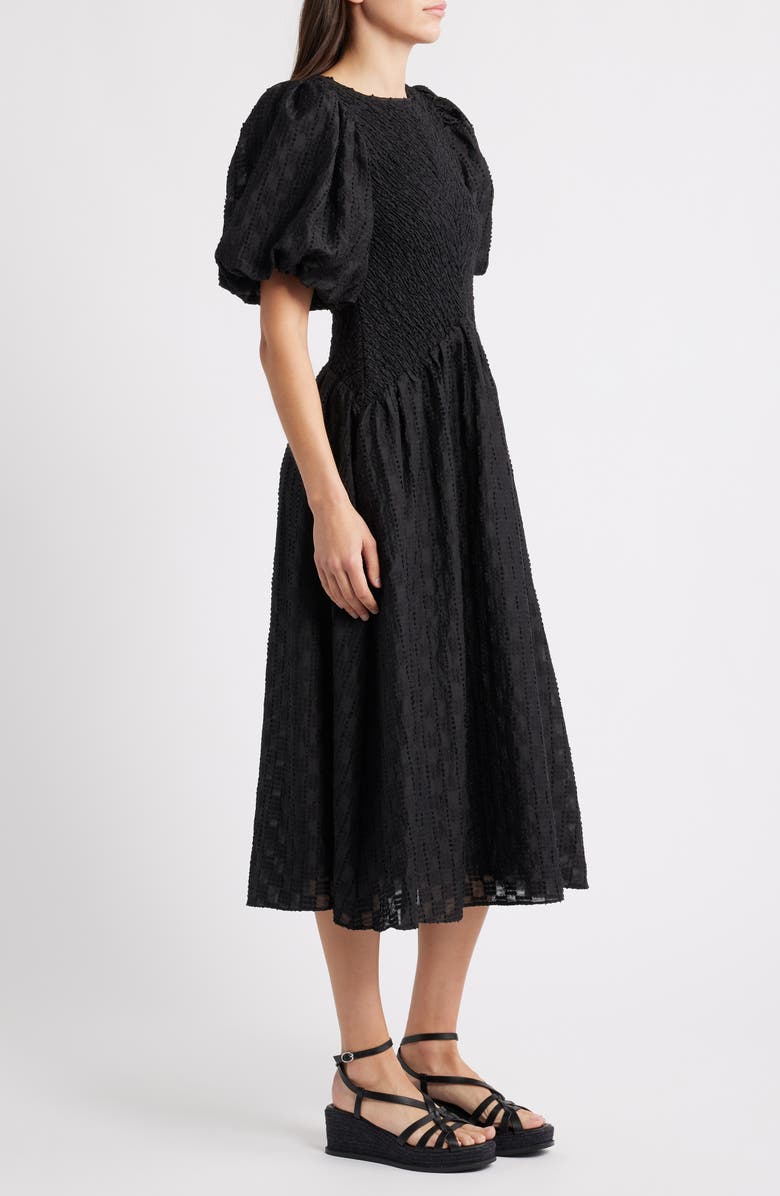 CIEBON Tahia Textured Midi Dress, Alternate, color, Black