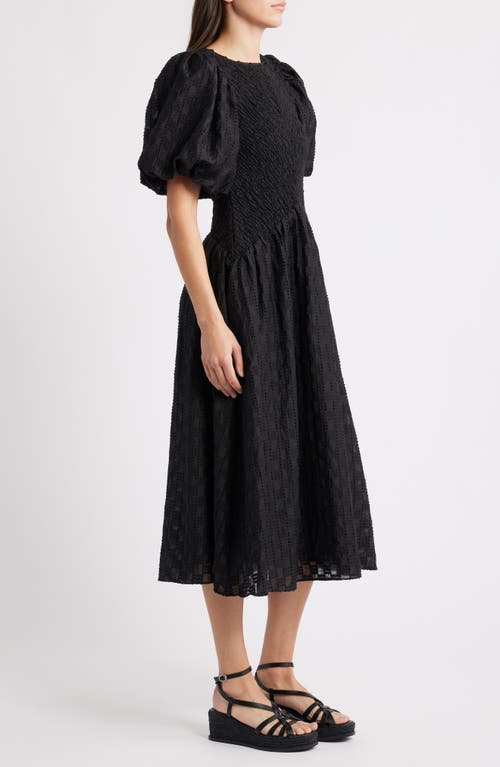 Ciebon Tahia Textured Midi Dress In Black