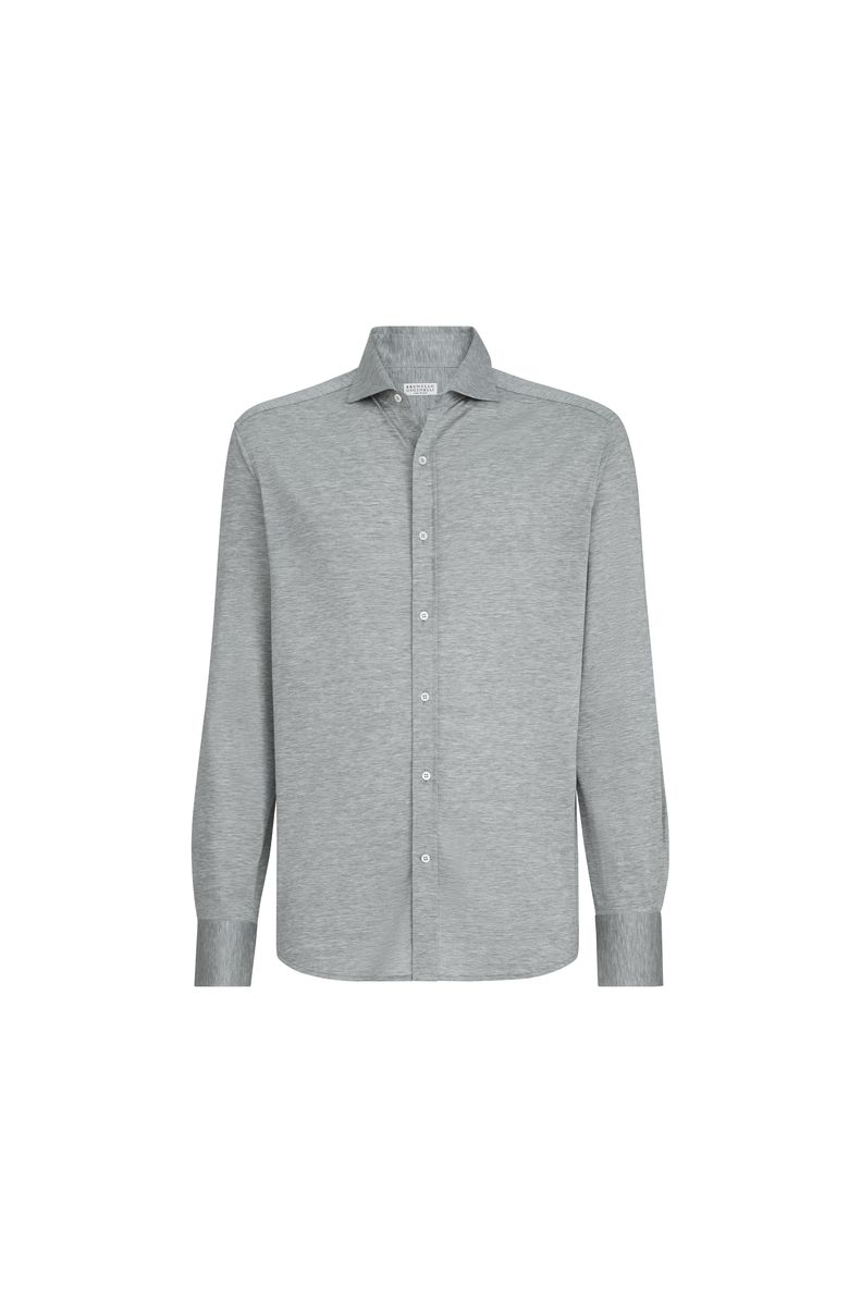 Brunello Cucinelli Spread collar shirt, Main, color, Grey