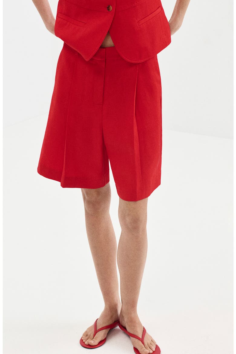 Straight Fit Bermuda Shorts, Alternate, color, RED