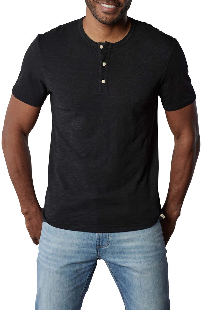 The Normal Brand Legacy Cotton Henley, Main, color, Black