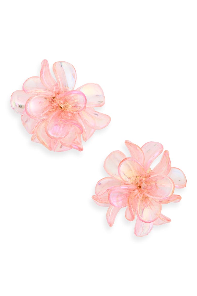 Resin Floral Stud Earrings, Main, color, BLUSH