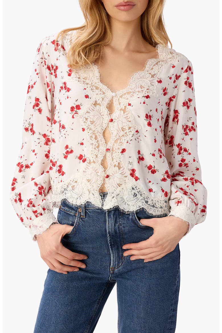 Yuri Lace Shirt, Main, color, CANDIED ROSE
