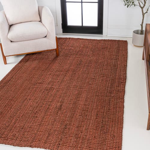 Jonathan Y Pata Hand Woven Chunky Jute Area Rug In Terracotta