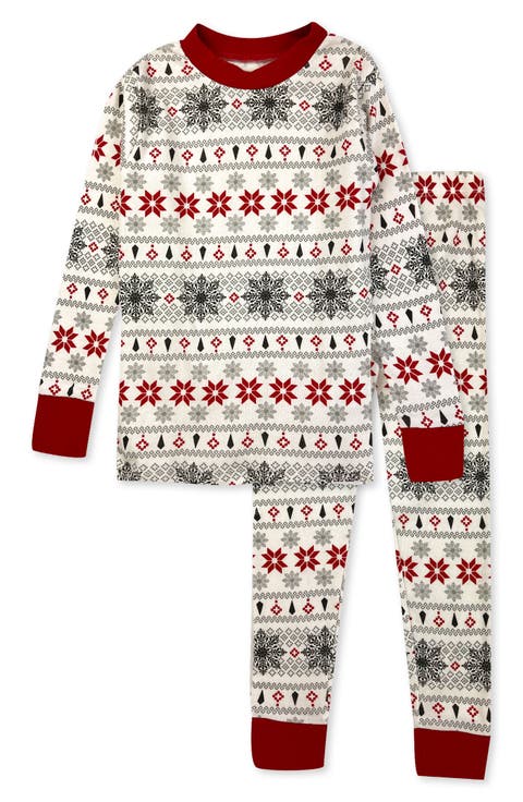 Kids' Zen Print Fitted Organic Cotton Two-Piece Pajamas