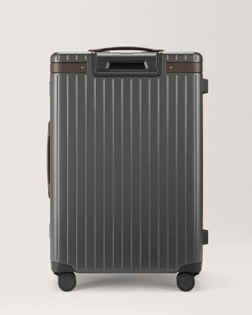 Carl Friedrik The Check-in Suitcase In Grey/chocolate