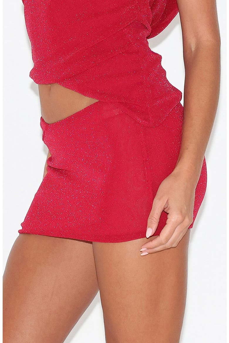 Cobi Sparkle Low Rise Miniskirt, Alternate, color, RED SPARKLE