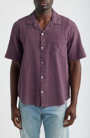 Corridor Washed Dobby Check Cotton Seersucker Camp Shirt
