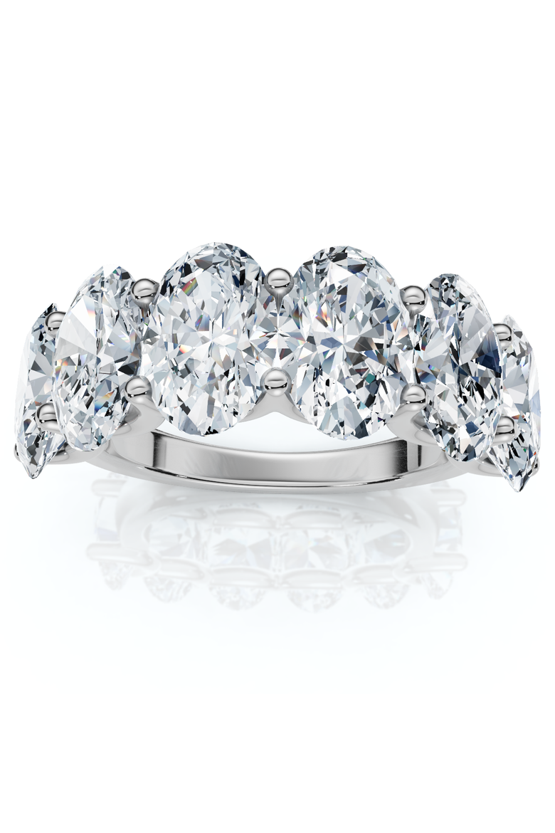 6Ct Oval Diamond U Prong Wedding Anniversary Ring 14k Gold Lab Grown, Main, color, 14k White Gold