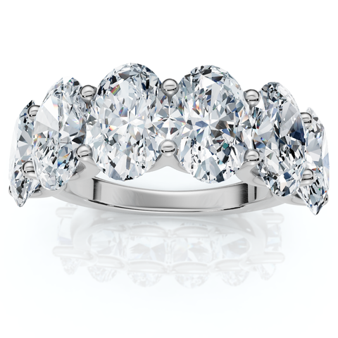 6Ct Oval Diamond U Prong Wedding Anniversary Ring 14k Gold Lab Grown