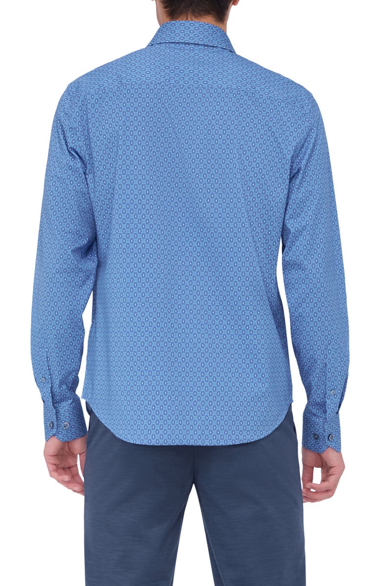 Bugatchi James OoohCotton<sup>®</sup> Geo Print Button-Up Shirt, Alternate, color, Orchid