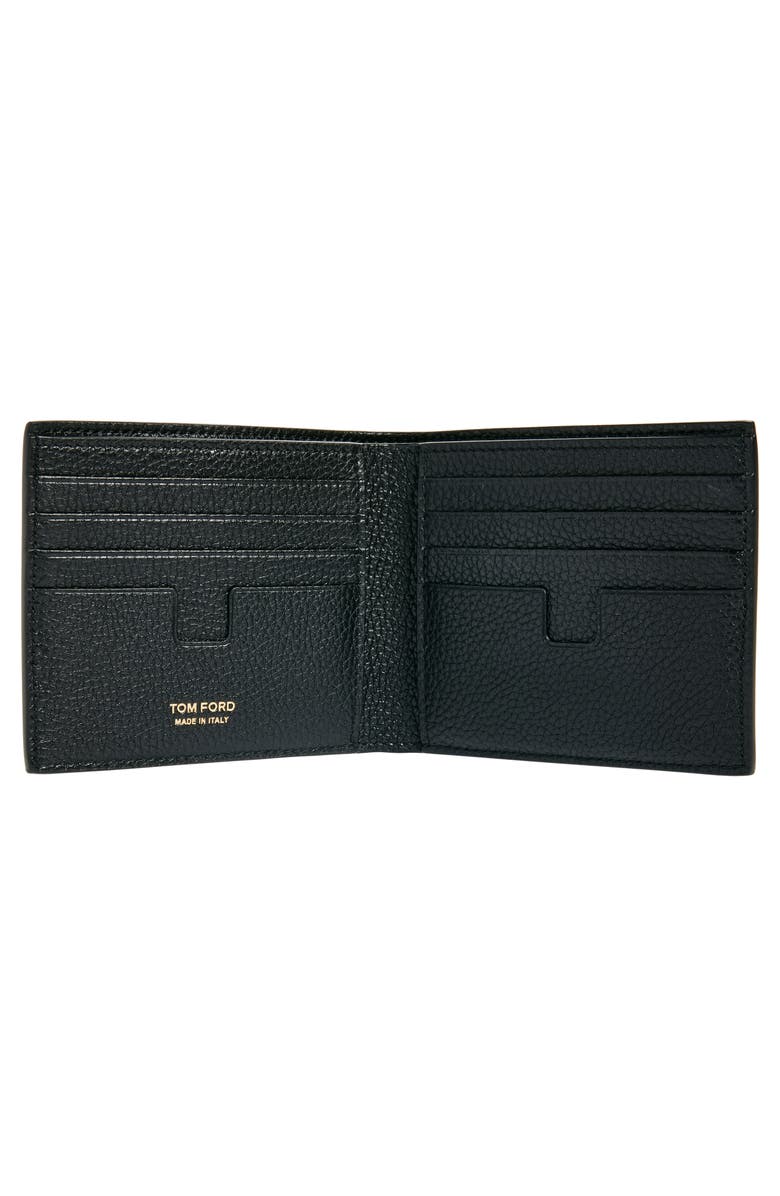 TOM FORD T-Line Soft Grain Leather Bifold Wallet, Alternate, color, 1N001 Black