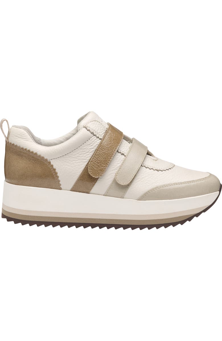 JOHNSTON & MURPHY COLLECTION Gracie Double Strap Sneaker, Alternate, color, White Ivory Taupe Patent Leath