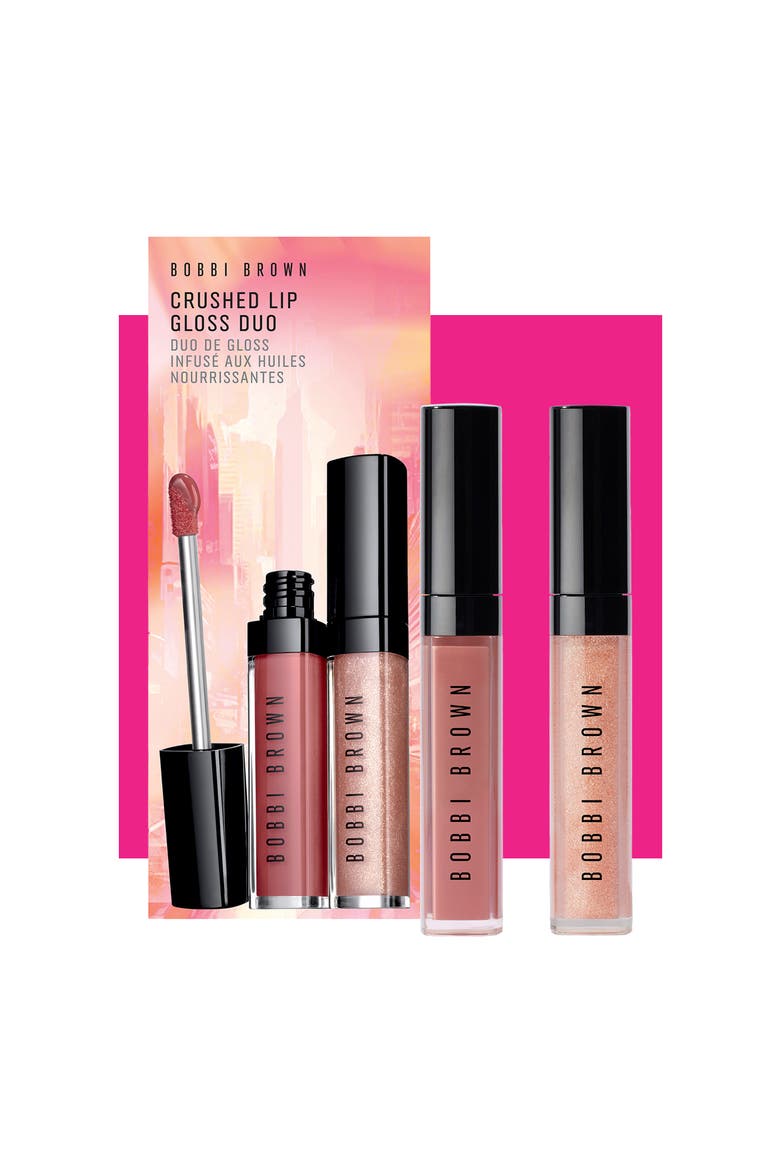 Crushed Oil-Infused Tinted Lip Gloss Duo Set $66 Value, Main, color, PINK BROWN/ CHAMPAGNE