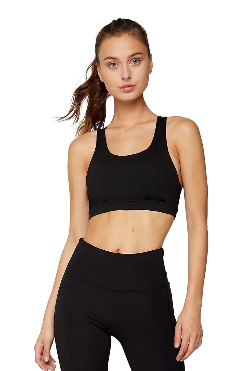 Rebody Active Aim Mesh Silkiflex Lite Bra, Alternate, color, Midnight Black