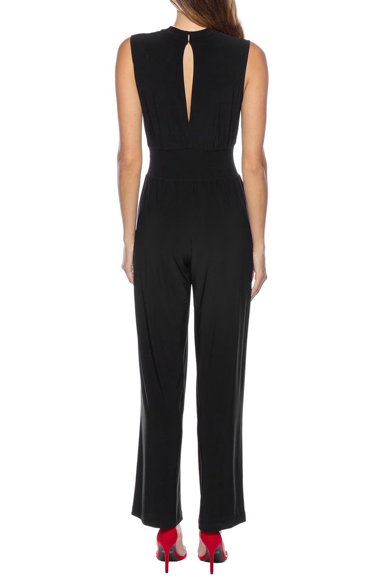 Marina Sleeveless Smocked Jersey Jumpsuit, Alternate, color,