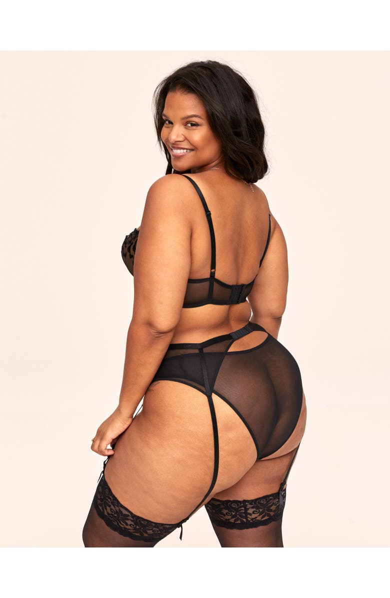 Adore Me Tiana Garter Belt Lingerie, Alternate, color, Black