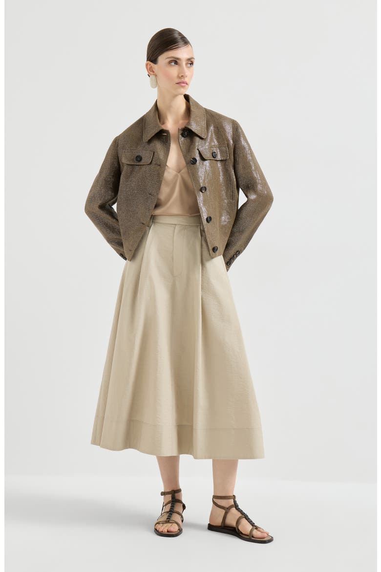 Sartorial skirt with monili, Alternate, color, Beige