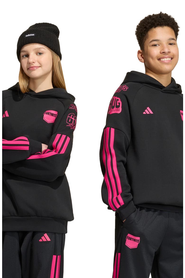 Kids' Fortnite Graphic Hoodie, Alternate, color, BLACK/ REAL MAGENTA