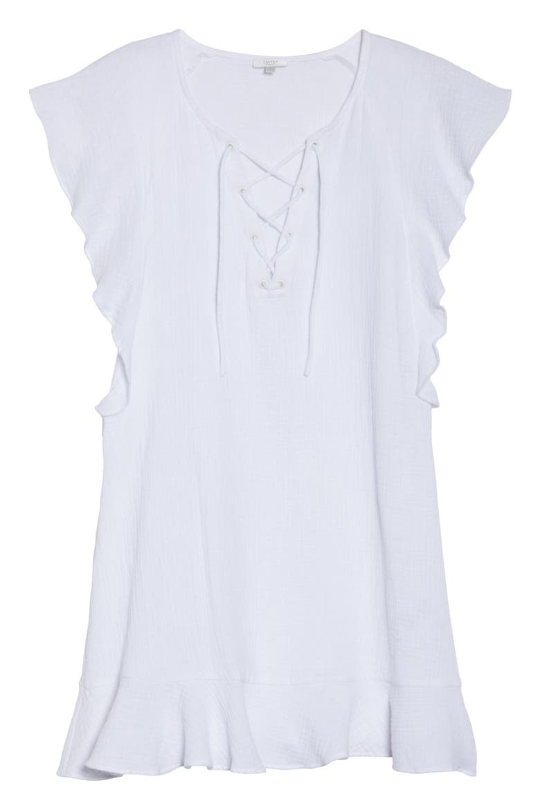 Fia Cover-Up Dress, Alternate, color, WHITE