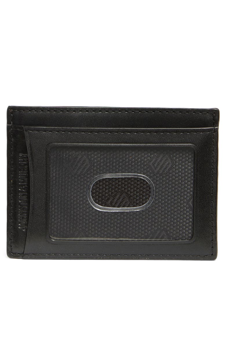 Johnston & Murphy Weekend Leather Card Case, Alternate, color, Black