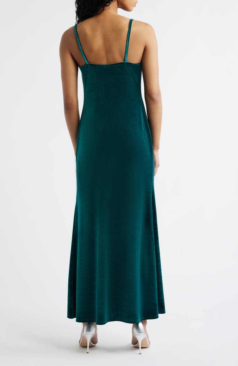 Jump Apparel Cowl Neck Velvet Gown, Alternate, color, Hunter