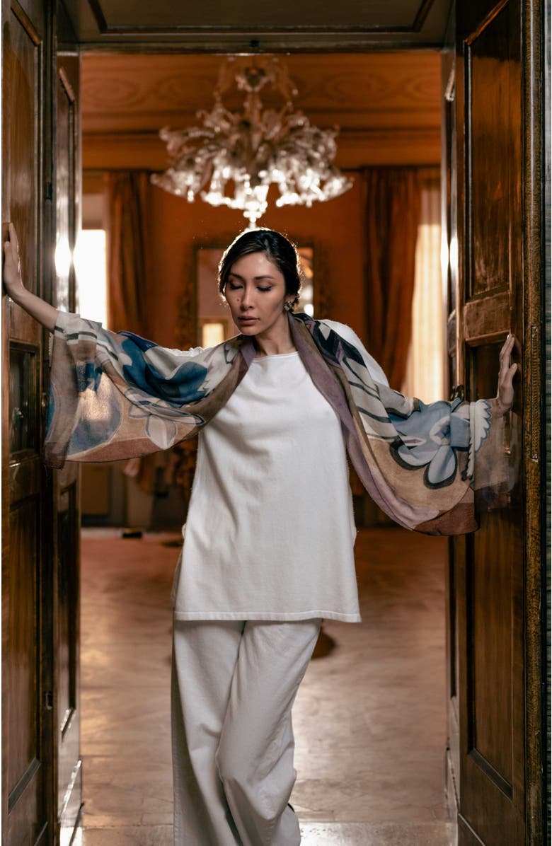 Elizabetta Irene - Wool Scarf, Alternate, color, Blue And Lavender