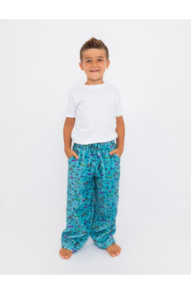 Preppy Goose Plush Bike and Skate Loungewear Pant, Main, color, Teal