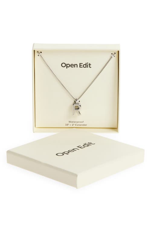 Open Edit Waterproof Bubble Initial Pendant Necklace