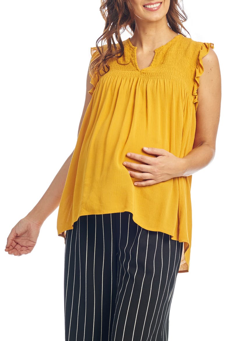 Koa Maternity/Nursing Top, Main, color, MUSTARD