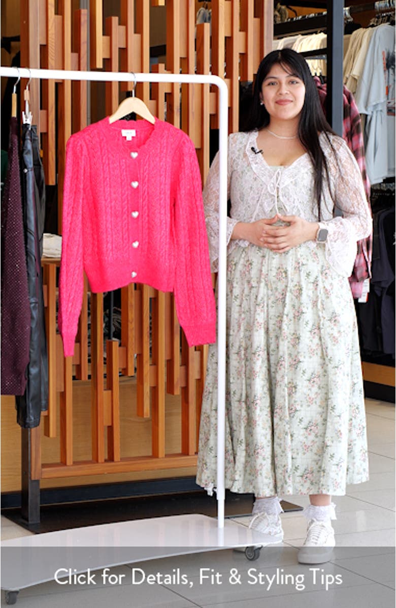 Heart Button Pointell Cardigan, sales video thumbnail