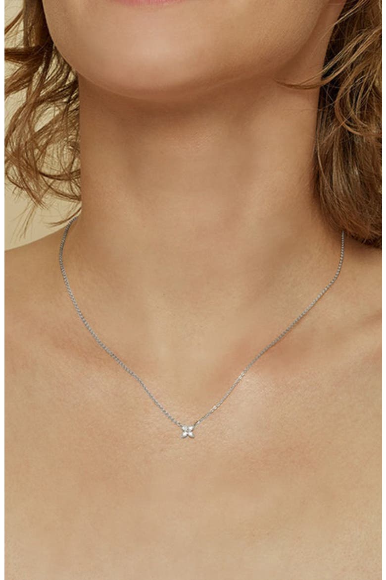 14k Gold Plated Alexa Necklace Dainty Trendy Daily Sparkle, Alternate, color, Silver