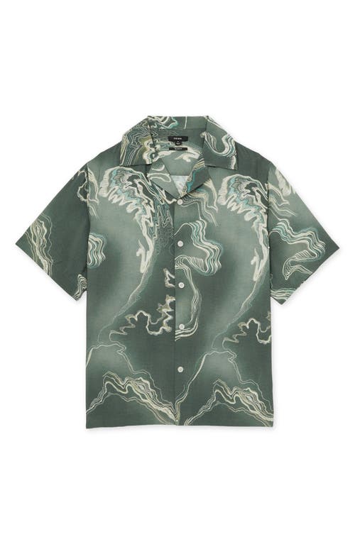 Reiss Short Sleeve Button Front Camp Shirt In Green