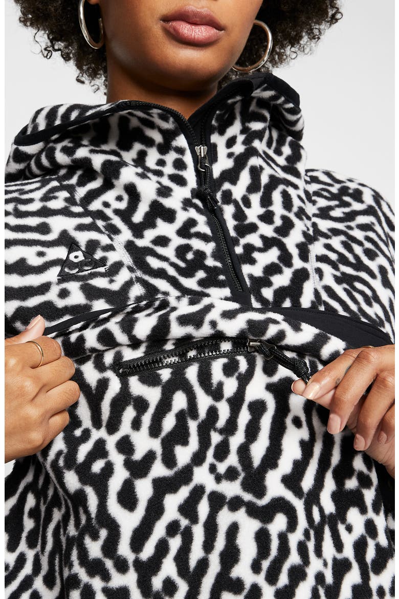 ACG Fleece Anorak, Alternate, color, WHITE/ BLACK/ BLACK