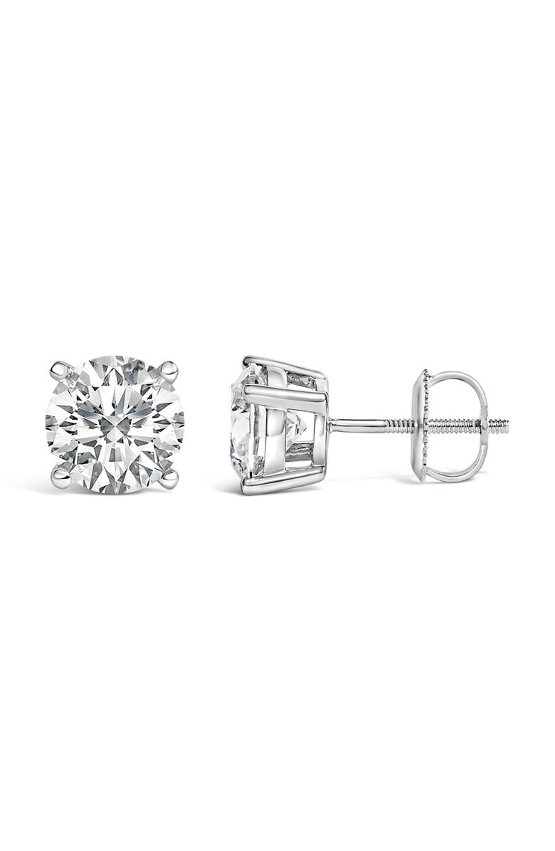 Haus of Brilliance 14K White Gold 2 1/2 Cttw Lab Grown Diamond Solitaire Stud Earrings, Alternate, color, White