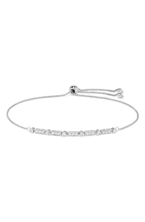 14K White Gold Diamond Slider Bracelet - 0.30ct.