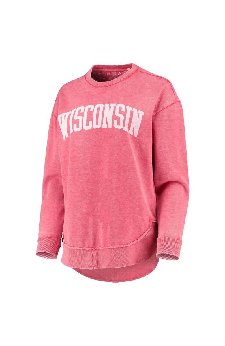 PRESSBOX Women's Pressbox Red Wisconsin Badgers Vintage Wash Pullover Sweatshirt, Alternate, color, Red