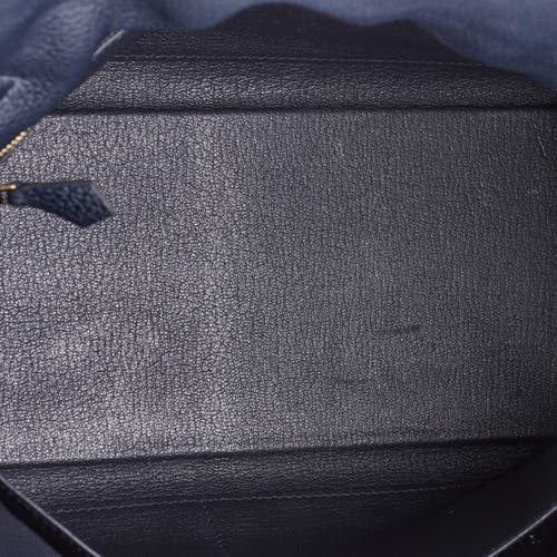 Pre-owned Hermes Hermes Kelly Handbag Blue Togo With Gold Hardware 32 In Blue