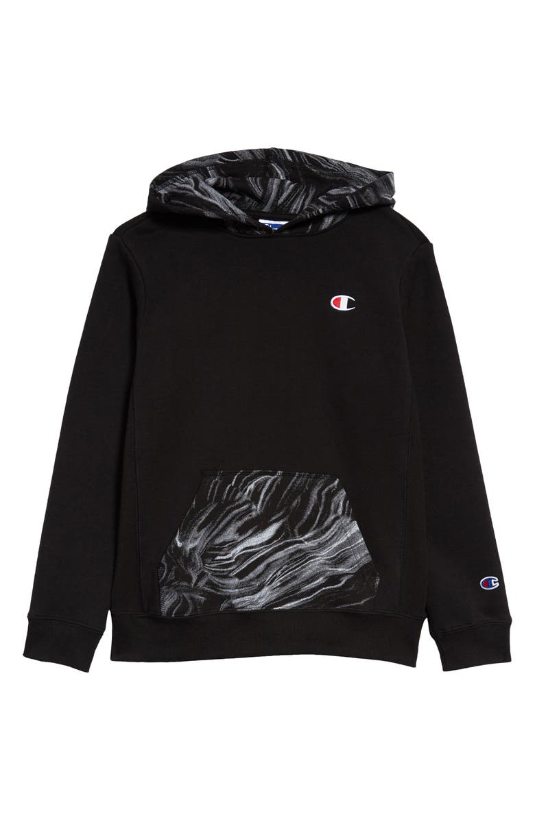 Champion Kids' Marble Flow Hooded Sweatshirt, Main, color, 